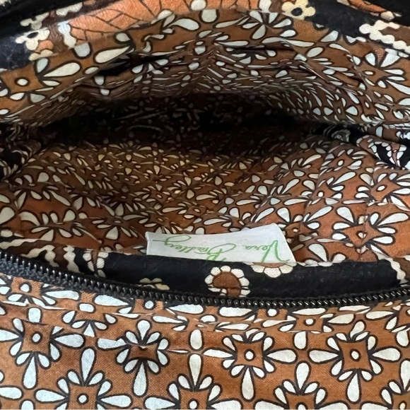 VERA BRADLEY Caffé Latte 2008 Velcro Mini Hipster Crossbody Black Brown Y2K - Picture 6 of 15